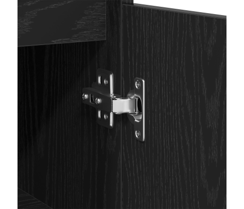 Armario de baño  Negro Roble 30x30x100 cm Madera elaborada