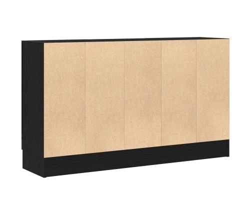Mueble Auxiliar Roble Negro Madera de calidad y vidrio Mediano