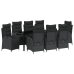 Conjunto de Comedor de Jardín de 9 Piezas  Negro Poliratán
