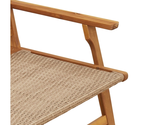 Banco de Jardín  Beige 122x76x73.5 cm Madera de Acacia