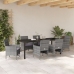 Set de Comedor de Jardín de 2 Piezas Gris Ratán de Poliéster