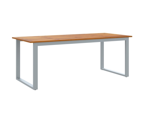 Conjunto de Comedor de Jardín  Juego de 9 Gris, Tono Madera Metal