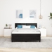Cama con somier  con colchón Negro 140x190 cm Terciopelo