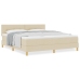 Cama con Box Spring  con Colchón Crema 180x200 cm Tela
