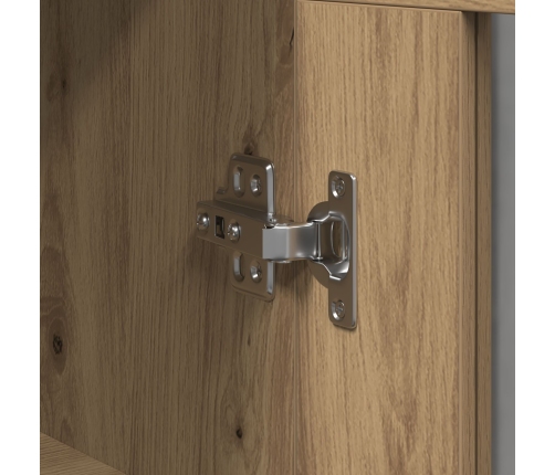 Armario de pared con puertas de vidrio en roble artesano 69,5x34x90 cm