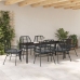 Conjunto de comedor de jardín  de 7 piezas con cojines negro poliratán