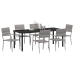 Conjunto de Comedor de Jardín  de 7 Piezas Gris de Poliratán