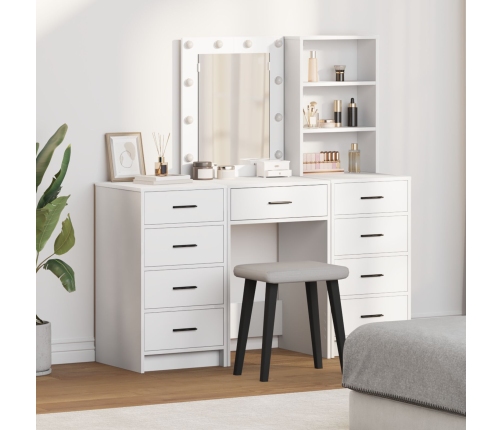 Set de tocador de 3 piezas  con LED de madera elaborada blanca