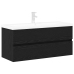 Gabinete de Fregadero  con Lavabo Incorporado de Roble Negro y Madera Elaborada, Gabinete de Fregadero  de Roble Negro 90x38.5x45 cm Madera Elaborada