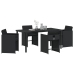 Set de Comedor de Jardín de 5 Piezas  con Cojines Negro Poliratán