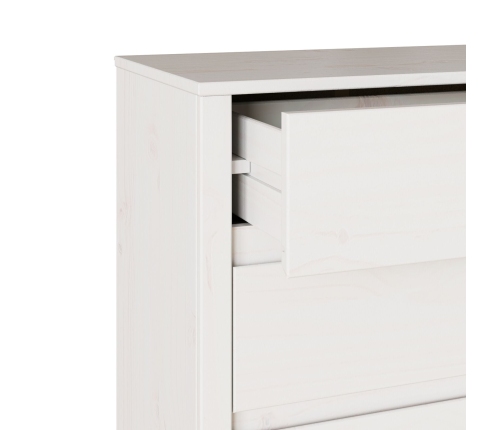 Cajonera  ""DRAMMEN"" Blanca 76,5x40x91 cm Madera Maciza de Pino