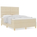 Cama con Somier y Colchón Crema 160x200 cm Tela