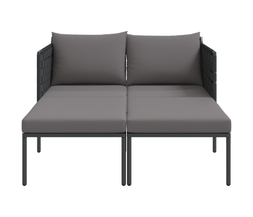 Tumbona  con cojines para 2 personas Anthracite 115x153x69,5 cm Acero