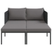 Tumbona  con cojines para 2 personas Anthracite 115x153x69,5 cm Acero