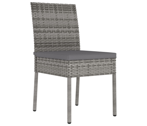 Conjunto de Comedor de Jardín  de 3 piezas Gris Poliratán
