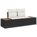 Set de Sofá de 8 Piezas de Jardín con Cojines Negro Poliratán Acacia