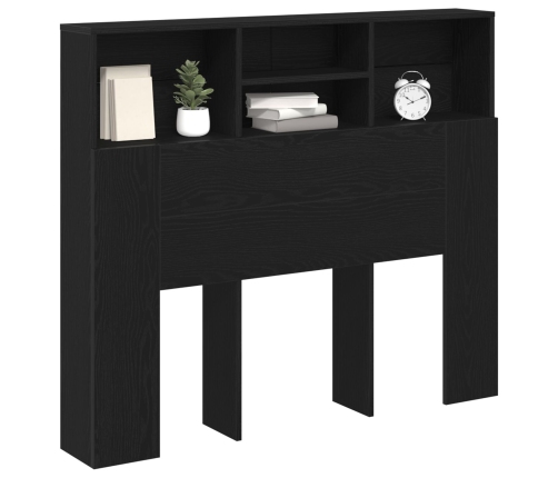 Cabecero  Gabinete Negro Roble 120x19x103.5 cm Madera Elaborada