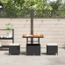 Conjunto de Comedor de Jardín de 3 Piezas con Cojines VidaXL Ratán Poliéster Acacia Negro