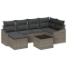 Conjunto de Comedor de Jardín 7 Piezas Gris Rattan Sofá Exterior