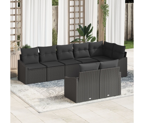 Conjunto de Sofás de Jardín  Conjunto de 8 Negro Ratán