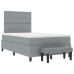 Cama con Base de Resortes  con Colchón y Banco Gris Claro 120x200 cm Tela