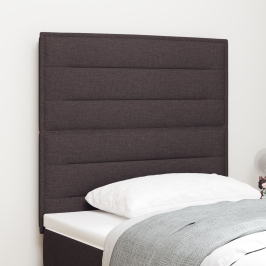 Cabecero LED  Diseño de Líneas Marrón Oscuro 100 cm Tela