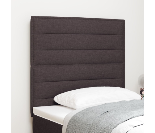 Cabecero LED  Diseño de Líneas Marrón Oscuro 100 cm Tela