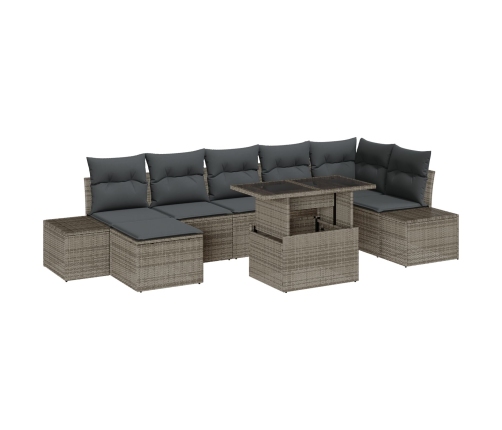 Set de Sofá de Jardín  Set de 8 Gris Poliratán