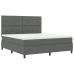 Cama de Caja de Resortes  Gris Oscuro Super King Tela