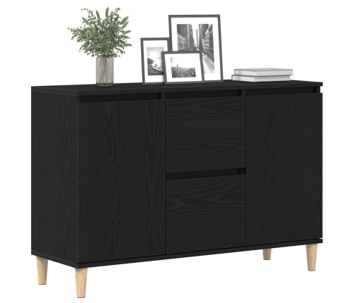 Aparador Negro de Roble  101x35x60 cm en Madera Ingenierizada