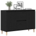 Aparador Negro de Roble  101x35x60 cm en Madera Ingenierizada