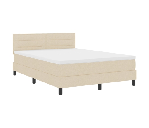 Marco de Cama  con Colchón Beige Tela 160 x 200 cm Colchón de cama