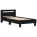 Cama  con Luces LED Roble Negro 75x190 cm Madera Ingenierizada