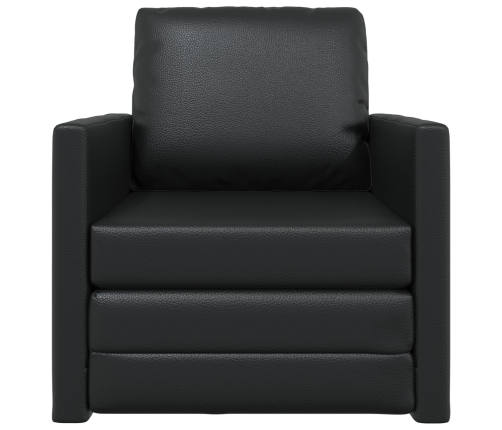 Sillón cama 2 en 1 Negro 74x77x81 cm Cuero Sintético