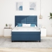Cama con Base de Resortes  Azul 160x200 cm Tela