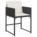 Set de Comedor de Jardín de 5 Piezas con Cojines de Rattan Poliéster Negro