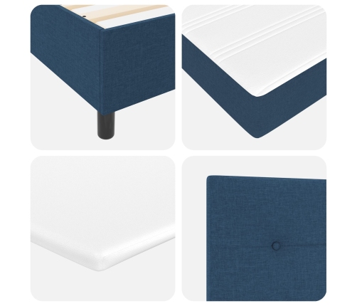 Cama Box Spring  con Colchón Azul 100x200 cm Tela