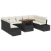 Conjunto de Sofá de Jardín  Set de 10 Crema y Negro