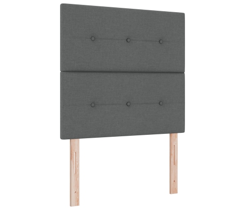 Cama con Base de Resortes  y Colchón Gris Oscuro 120x200 cm Tela