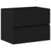 Gabinete de Lavabo  con Jofaina Integrada Roble Negro Madera Engineered, Gabinete de Lavabo  Roble Negro 60x38,5x45 cm Madera Engineered