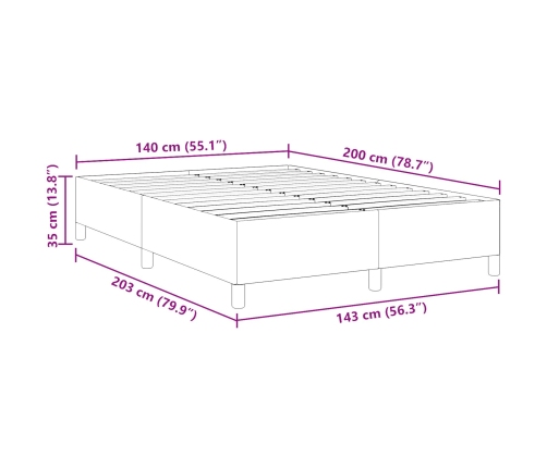 Estructura de Cama Crema 140x200 cm Tela de Corduroy