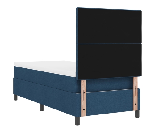 Cama con Somier con Colchón Azul 90x200 cm Tela