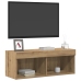 Gabinetes para TV de  con luces LED 2 piezas en roble artesanal 80x30x30 cm