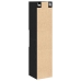 Gabinete de baño de pared  negro y roble de 30x30x130 cm, de madera compuesta