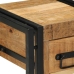 Mesa Auxiliar  con Cajón Negra 30x30x40 cm de Madera Maciza de Mango