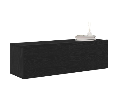 Armarios para TV 2 unidades Negro Roble 100x30x30 cm Madera