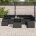 Conjunto de Sofá de Jardín  Conjunto de 9 Negro Ratán, Poliéster
