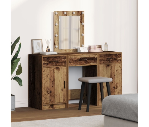 Set de tocador de 3 piezas  con LED de madera envejecida