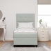 Cama Box Spring  con Colchón y Luz LED Gris Claro 90x200 cm Terciopelo
