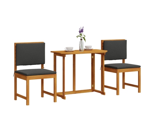 Conjunto de Comedor de Jardín de 3 Piezas  de Madera Maciza de Acacia